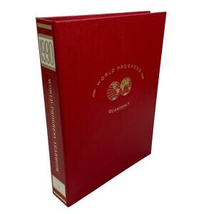 Vintage 1990 World Progress Yearbook Binder Spring Winter Summer Fall Collection